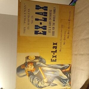 Vintage Ex Lax Police Man Tin Sign